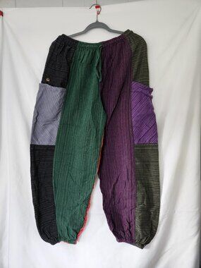 Harem Pants Patchwork Thai Cotton Harem Pants Boho Festival One Size